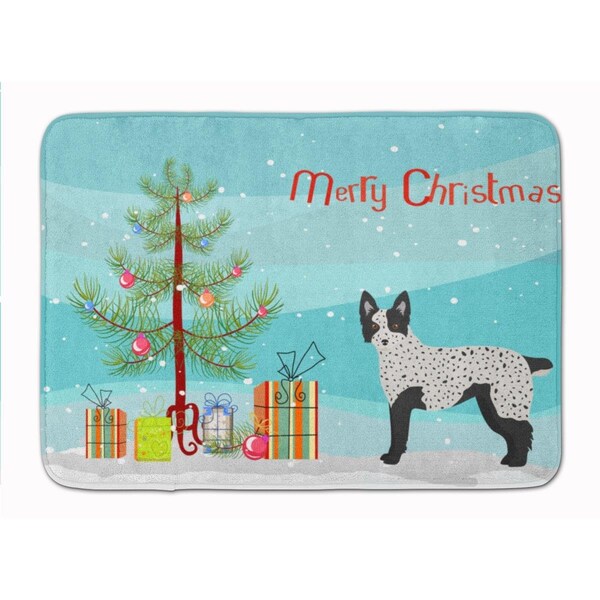 Carolines Treasures Texas Heeler Christmas Tree Machine Washable Memory Foam Mat CK3877RUG - main